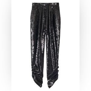 NWOT TIBI Sequined Front Ruched Bottom Pants US 6 Org $895